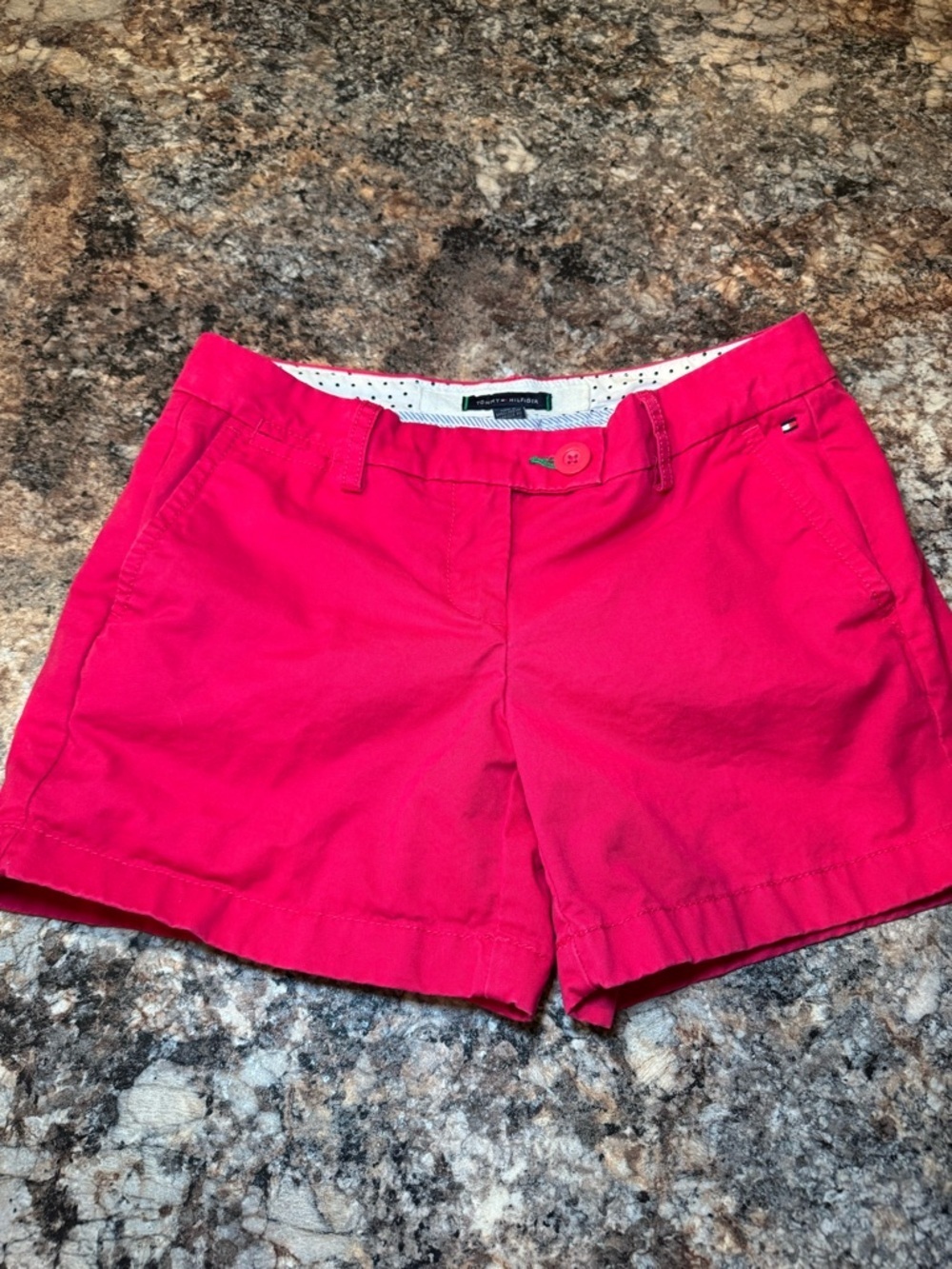 Tommy Hilfiger Women's Bright Pink Cotton Chino Bermuda Shorts
